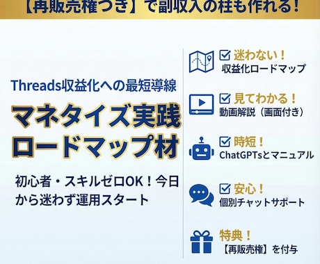 Threadsで安定的に稼ぐスキルが身につきます 副業初心者OK /スキルゼロでも始められる/スマホだけでOK イメージ1