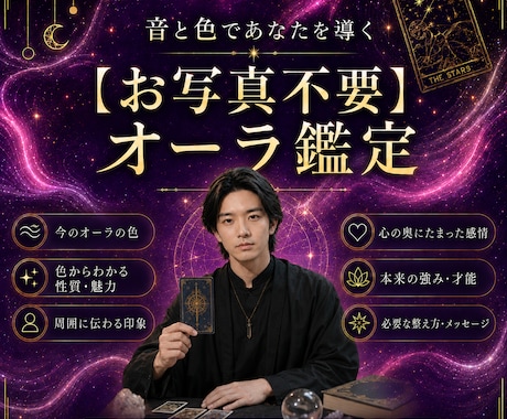 共感覚活用の『オーラ鑑定』（写真不要）をいたします 「あなたに眠る能力・魅力」を知るために自己分析・適性診断を。 イメージ1