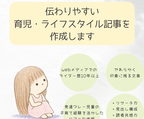 伝わりやすい育児・ライフスタイル記事を作成します 発達グレー育児経験を活かした提案・How To記事が得意です イメージ1