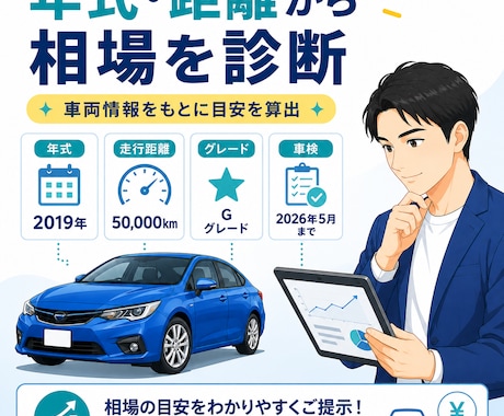 お車の買い取り相場をお調べします 少しでも高く売却してみませんか？ イメージ1