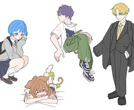 デフォルメイラスト！カラフルなイラストを提供します 様々な用途に使いやすい！かわいい、かっこいいキャラクターです イメージ2