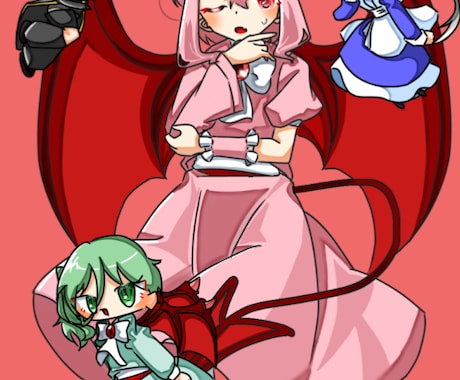 小さな愛らしいミニキャラ、描きます