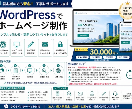 WordPressで会社ホームページ制作します 公開後の更新・運用まで丁寧にサポートします イメージ1