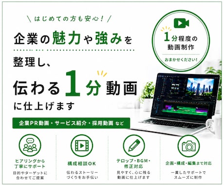 企業の魅力を整理してPR動画を作ります デザイン視点でPR動画を制作！伝わる構成とデザインが強みです イメージ1