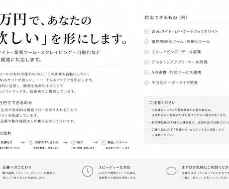 5万円で、あなたの「欲しい」を形にします 5万円であなたの欲しいソフトウェアを作ります イメージ1