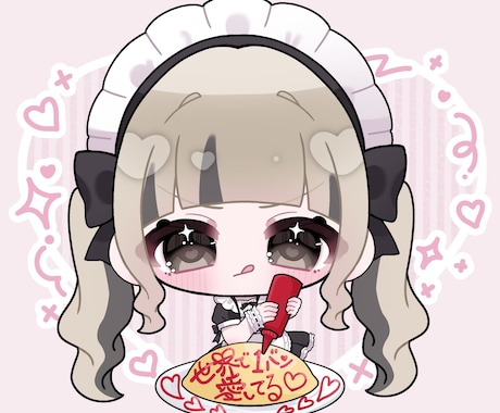 メイドさんおむらいす量産❤︎描きます オムライスのらくがきが選べる!可愛いメイドイラスト イメージ1