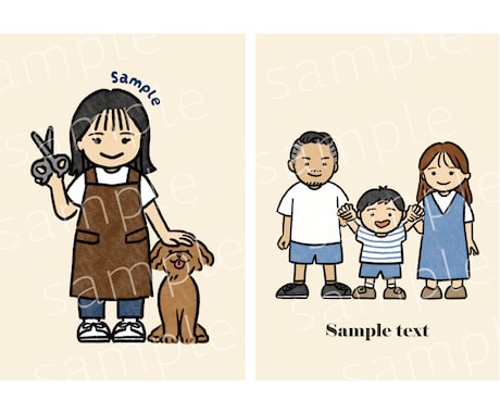 文字入り！ちょっとレトロなデフォルメ似顔絵描きます 待ち受け、記念日、プレゼントなどにおすすめ！ イメージ2