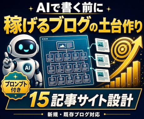 AIで書ける15記事設計【サイト設計&見直し】ます イメージ1