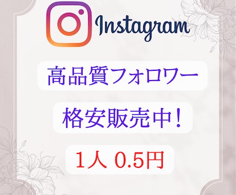 インスタフォロワー1500円で3000人増やします 海外フォロワー/低価格/高品質/お手軽に増加・見栄えup