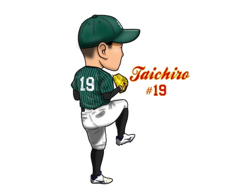 あなただけの野球イラスト⚾️描きます 投げる、打つ、守る、走る、どんなポーズでもイラストにします！ イメージ2