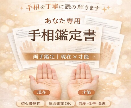 モニター募集! 資格保有者が手相を丁寧に鑑定します 有資格者の診断データを作成、あなただけのお守り鑑定書です イメージ1