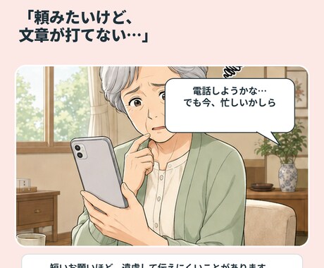 高齢の親のお願いをスマホボタンで家族へ届けます 文字入力なし。親は押すだけ、家族へ通知 イメージ2