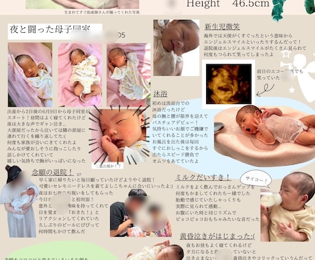 お子さまの成長を雑誌風にまとめます