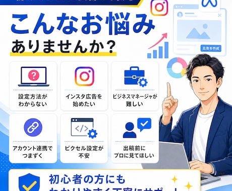 インスタ・Meta広告の初期設定を支援します 90分画面共有｜広告アカウント・ピクセル・出稿前確認 イメージ2