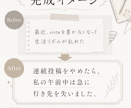 noteエッセイを1本執筆します あなたの経験を読みやすい文章に整えます イメージ2