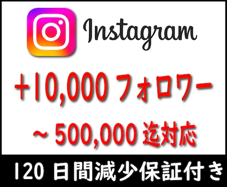 Instagramフォロワー10000人増やします ⚡最大500万フォロワー迄対応⚡安心の120日間減少保証付き イメージ1