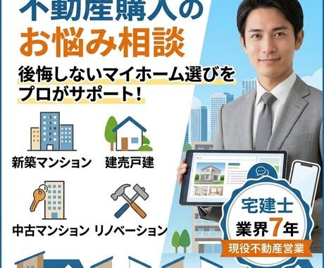 新築・中古・リノベも！現役宅建士が相談のります 営業トーク一切なし！現役の不動産営業が後悔しない購入を判定 イメージ1