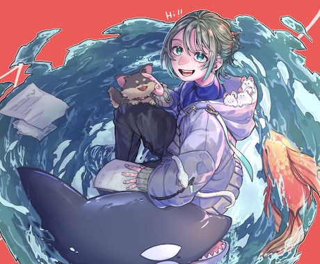 一枚絵/MV等☆かっこいいイラスト描きます 実績100件以上！グッズ/アイコン/立ち絵もお任せください✨ イメージ2