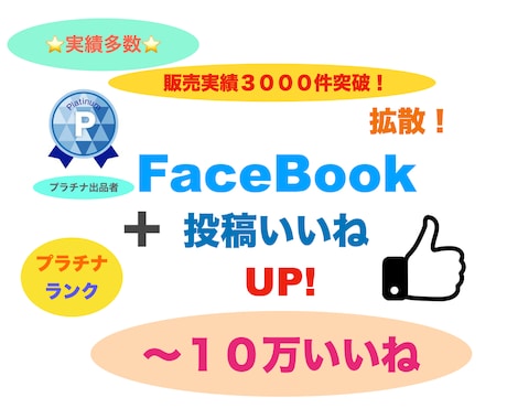 Facebook投稿に＋１００いいね！アップします フェイスブックの投稿＋１００いいね以上増やします イメージ1