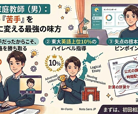 高校生の受験指導(学習計画作成、解説)を行います 東大生学習指導サービス上位8%講師による解説と学習計画 イメージ1