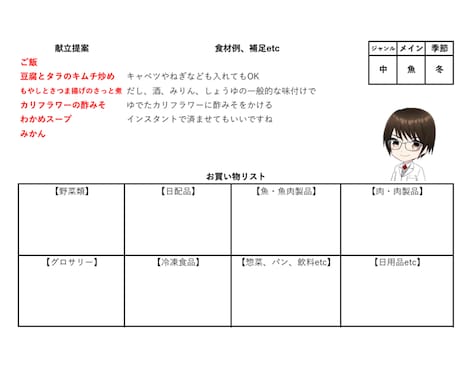 タグ付きで便利な献立集お譲りします 中学家庭科レベルの栄養バランスで簡単な料理 イメージ2
