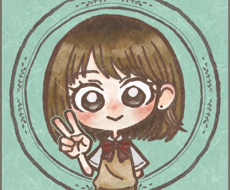 ペットも一緒に◎ほんわか似顔絵アイコン描きます イメージ1