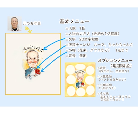 記念の寄せ書き用色紙に似顔絵をお描きします 退職・転勤などのビジネス利用や誕生日・長寿などのお祝いに！ イメージ2