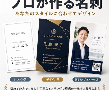 はじめて名刺を作る方でも安心！丁寧に確認します 職種に特化！写真！QRコード！要望に合わせてオリジナル名刺。 イメージ1