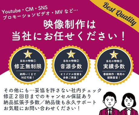 番組制作のプロが動画を制作します テレビ番組制作会社が作る”高品質”なデザインをお届け！ イメージ1