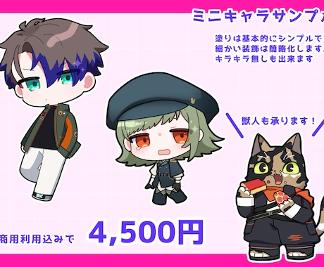 商用利用⭕️キラっと可愛いぷにきゃら制作します ポップで表情豊かなミニキャラ(SD)イラスト イメージ2