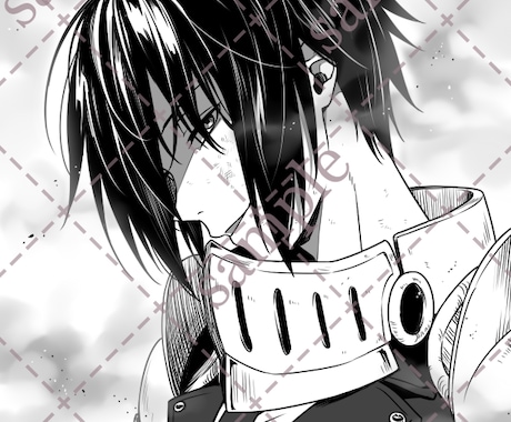 白黒イラスト描きます とぅるとぅるのツヤベタが得意です イメージ1