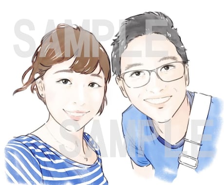 アイコン、イラストオーダー、似顔絵を描きます 名前や日付が入れられるイラスト、プレゼントはいかがでしょうか イメージ2