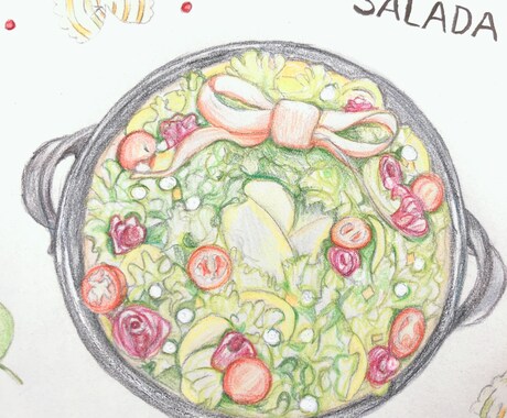 cafeのイラストを色鉛筆で描きます 色鉛筆で、手描きイラストです色鉛筆の優しいタッチのイラスト イメージ2