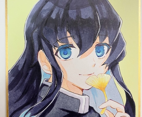 色紙に目を惹くイラスト制作します 色紙でお手元に可愛いをお届けします♪ イメージ1