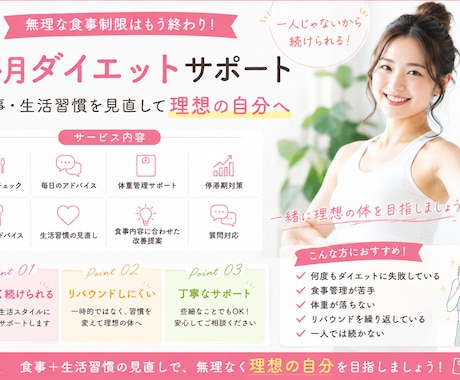 女性限定ダイエット向け運動メニュー作成します 痩せたい女性へ。自宅でできる運動をご提案します イメージ1