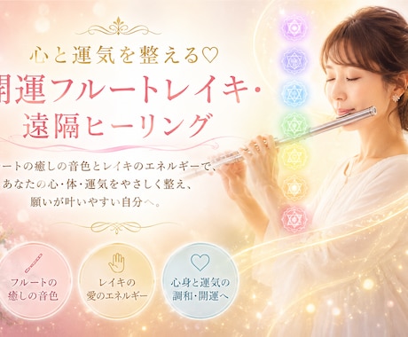 遠隔レイキ×フルートの音色で心と運気を整えます 20年の高波動レイキ×フルート音波で滞りを徹底浄化します イメージ1