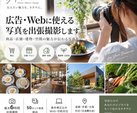 広告・Webに使える写真を出張撮影します 商品・店舗・空間の魅力が伝わる写真を撮影 イメージ1