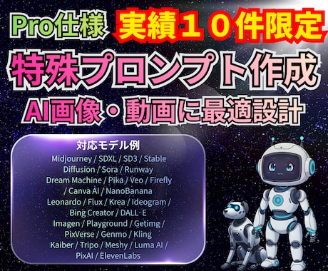 AI画像・動画の特殊プロンプト作成します 理想を再現する高精度マルチレイヤー・プロンプト方式★ イメージ1