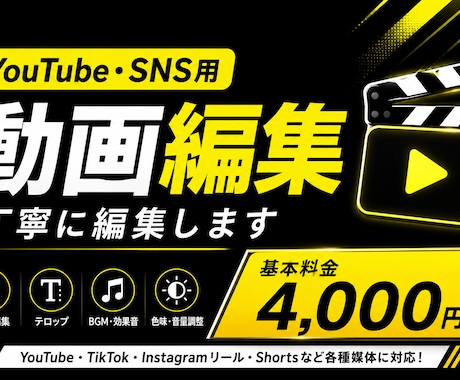 YouTube・SNS用の動画を丁寧に編集します 基本編集込み4,000円で対応 イメージ1