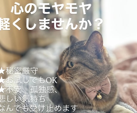 カウンセラー資格有り。なんでもお話聞きます あなたの中のモヤモヤ、上手く言えない思いも受け止めますˆˆ イメージ1