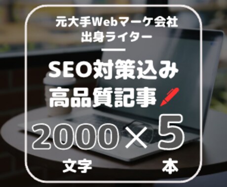 SEOに強い記事を2000文字×5記事執筆します Web上場企業にてSEOコンサル経験がある現役ライターが制作 イメージ1