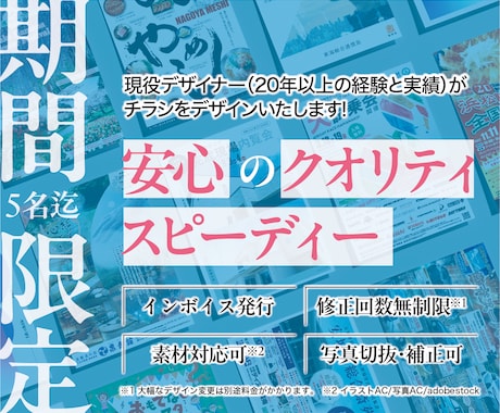 安心クオリティでスピーディーにチラシ作成します イメージ1