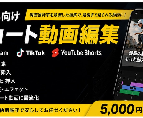 リール・TikTok対応|ショート動画編集します カット編集・テロップ・BGM挿入まで対応 イメージ1