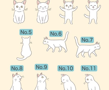 猫のデジタルイラストを3点描きます 飼い猫さん・看板猫さん1匹を、やわらかい雰囲気のイラストに♪ イメージ2