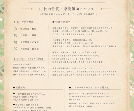 想い人の心の鑑定書を✴️簡易版✴️にて作ります 彼の気持ちは？どんなアプローチが有効？そんなお悩みに イメージ2