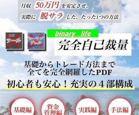 副業・バイナリーオプション完全自己裁量を教えます 学生、主婦、初心者、誰でもできるシンプル簡単裁量ロジック イメージ1