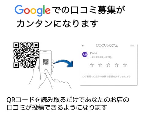 あなたのお店の口コミを増やすお手伝いをします 格安でGoogle 口コミ投稿用のQRコードを作成！！ イメージ1