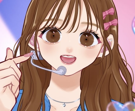 アイドルのようなふわふわ可愛いイラスト描きます SNSアイコンイラストも承りますᕦ(ò_óˇ)ᕤ イメージ1