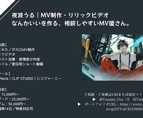 ボカロや歌ってみたのMV、リリックビデオ作成します 「なんかいい」を、ちゃんと作る動画師です。 イメージ1