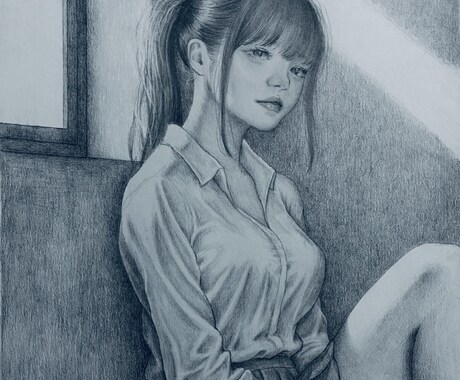 淡い雰囲気の人物画をシャーペンで描きます 人物、生物、無機物など繊細なタッチが得意です イメージ2